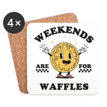 Weekends Are For Waffles - Coasters (set of 4) - white - Front