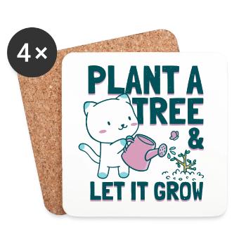 Plant a Tree and Let it Grow - Coasters (set of 4) - white - Front