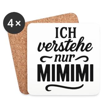 Mimimi Saying Funny Office - Coasters (set of 4) - white - Front
