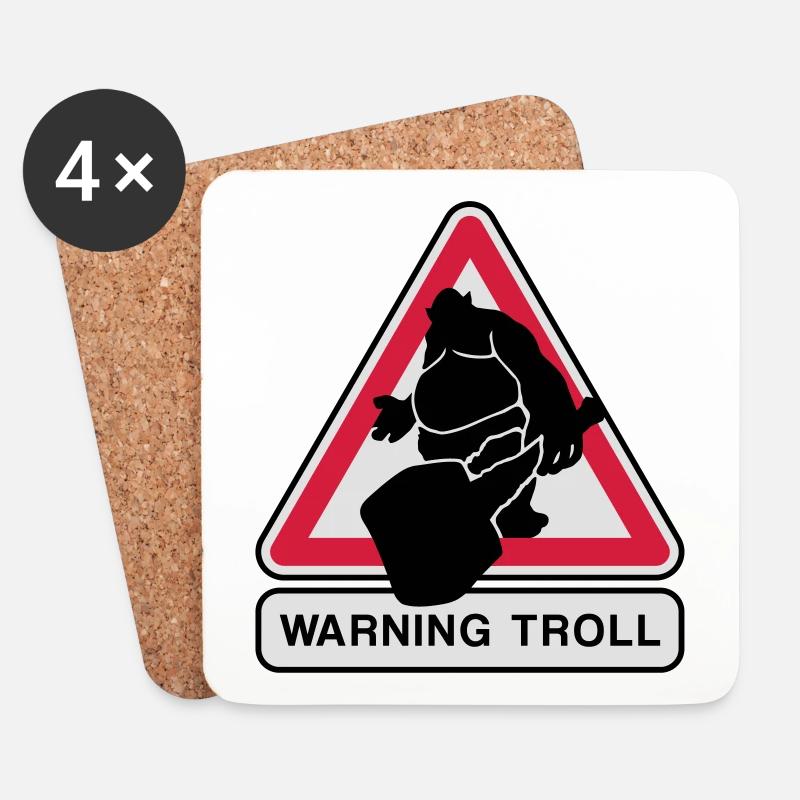 Troll - Untersetzer (4er-Set) - Weiß