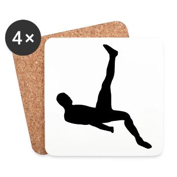 Soccer Bicycle Kick - Coasters (set of 4) - white - Front