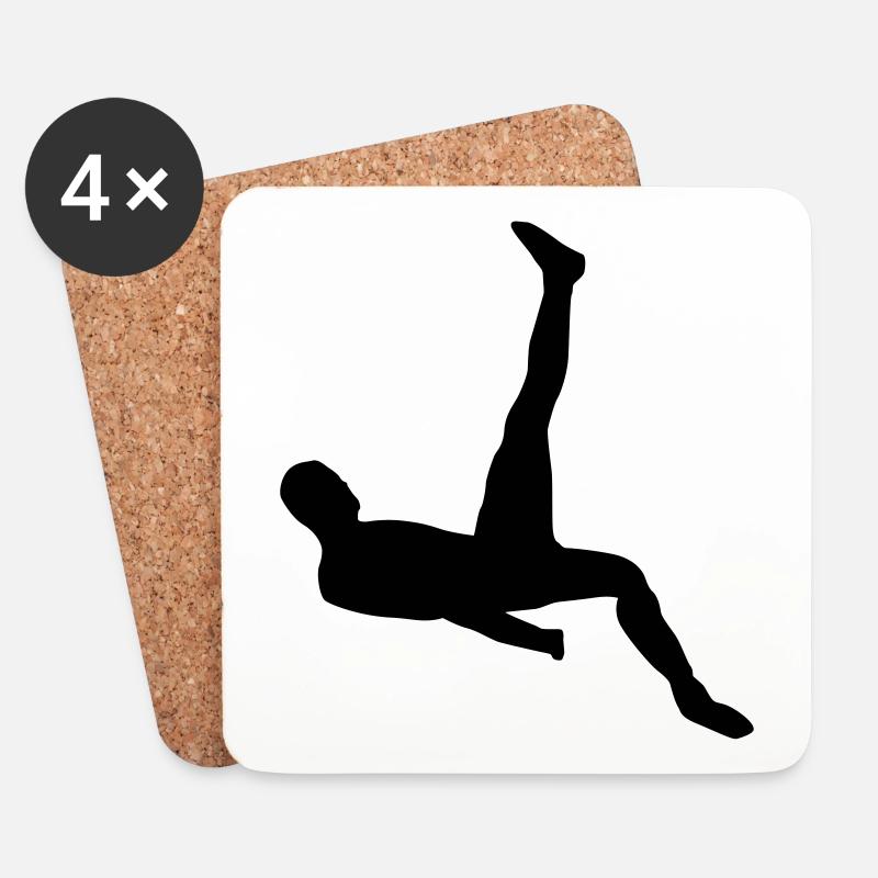 Soccer Bicycle Kick - Untersetzer (4er-Set) - Weiß