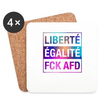 Liberté Égalité FCK AFD Shirt - Untersetzer (4er-Set) - Weiß - Vorne