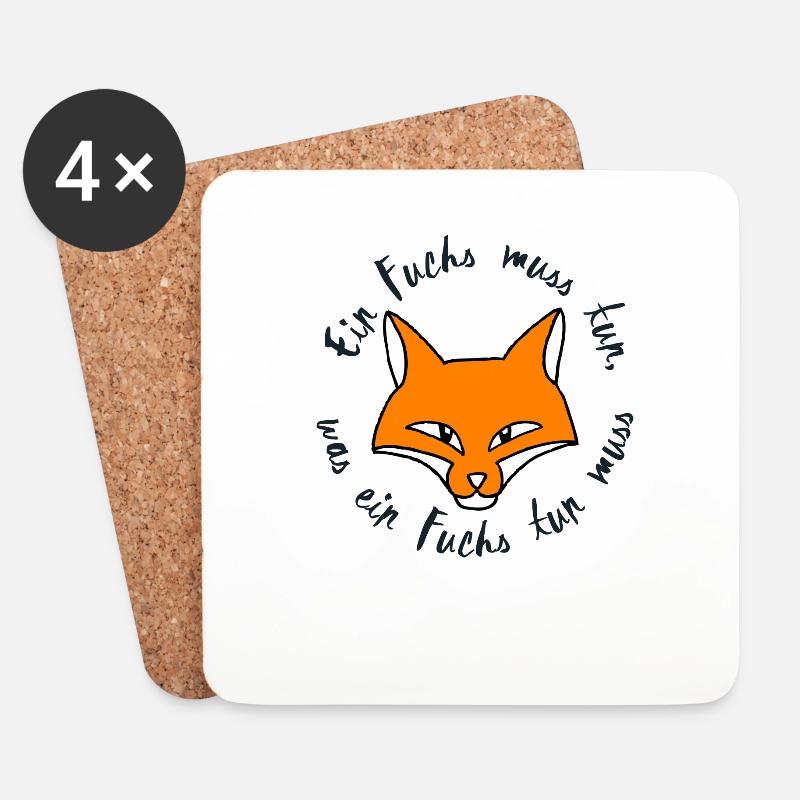 Ein Fuchs muss tun, Füchse, Beginner - Untersetzer (4er-Set) - Weiß
