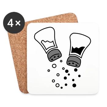 Salt and pepper shakers - friends forever :) - Coasters (set of 4) - white - Front