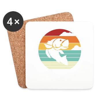 Pêcheurs À La Cuillère Pêcheurs En Haute Mer - Dessous de verre (lot de 4) - blanc - Devant