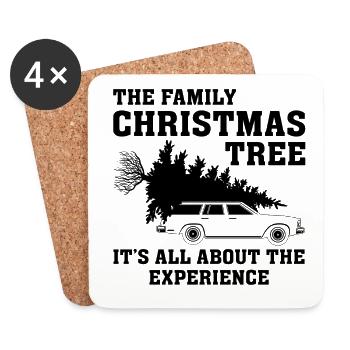 Der Familien-Weihnachtsbaum - Untersetzer (4er-Set) - Weiß - Vorne
