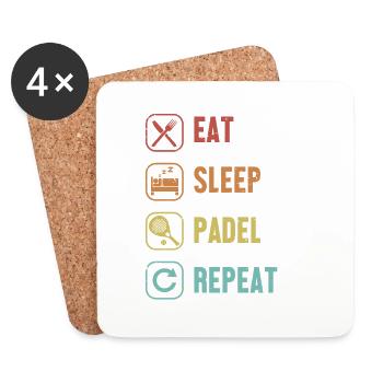 Eat Sleep Padel Repeat Paddleball Padel Tennis - Coasters (set of 4) - white - Front