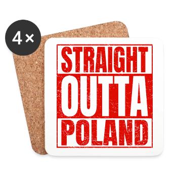 STRAIGHT OUTTA POLAND Polish homeland proud Poles - Coasters (set of 4) - white - Front