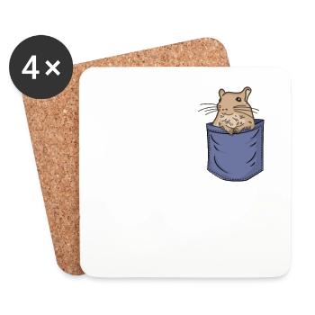 Degu Chest Pocket Rodent Octodon Hystricomorpha - Coasters (set of 4) - white - Front