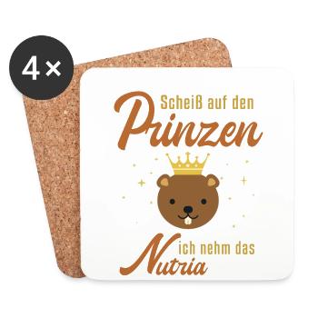 Ich nehm das Nutria Sumpfbiber Biber Biberratte - Untersetzer (4er-Set) - Weiß - Vorne