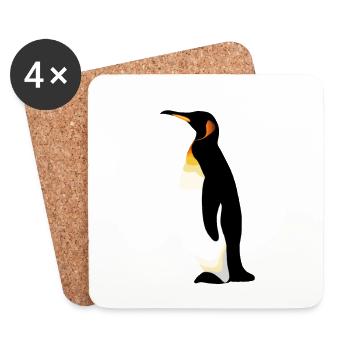 Penguin Illustration Königspinguin Kaiserpinguin - Untersetzer (4er-Set) - Weiß - Vorne