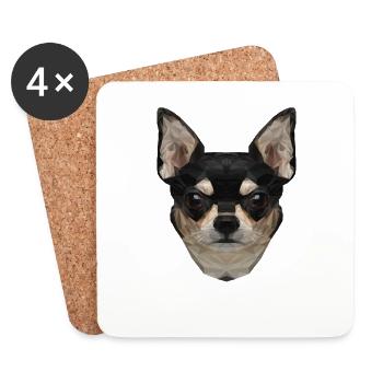 Wauwau Rüde Vierbeiner Hundebesitzer Chihuahua - Untersetzer (4er-Set) - Weiß - Vorne