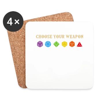 Chose Your Weapon Tabletop PnP RPG Jeu de rôle - Dessous de verre (lot de 4) - blanc - Devant