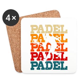 paddle tennis paddleball padel tennis joueur de - Dessous de verre (lot de 4) - blanc - Devant