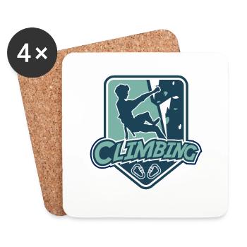 Climbing Logo Sport Free Alpine Outdoor Speed - Coasters (set of 4) - white - Front