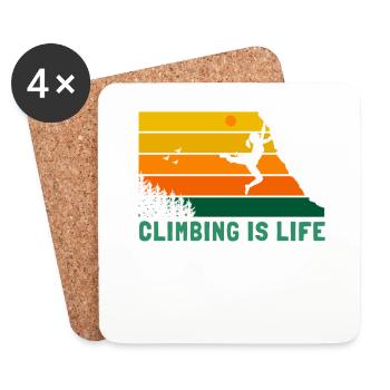 Climbing is Life Sportklettern Speedklettern - Untersetzer (4er-Set) - Weiß - Vorne
