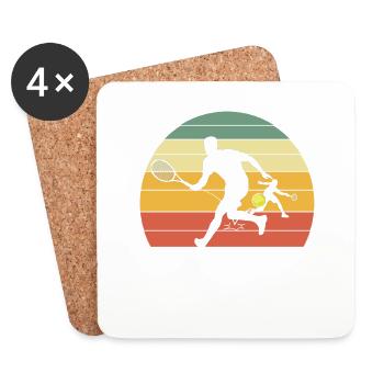 paddle tennis paddleball padel tennis joueur de - Dessous de verre (lot de 4) - blanc - Devant