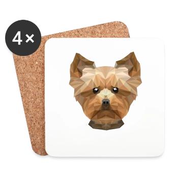 Yorkie Wauwau Vierbeiner Yorkshire Terrier Hund - Untersetzer (4er-Set) - Weiß - Vorne