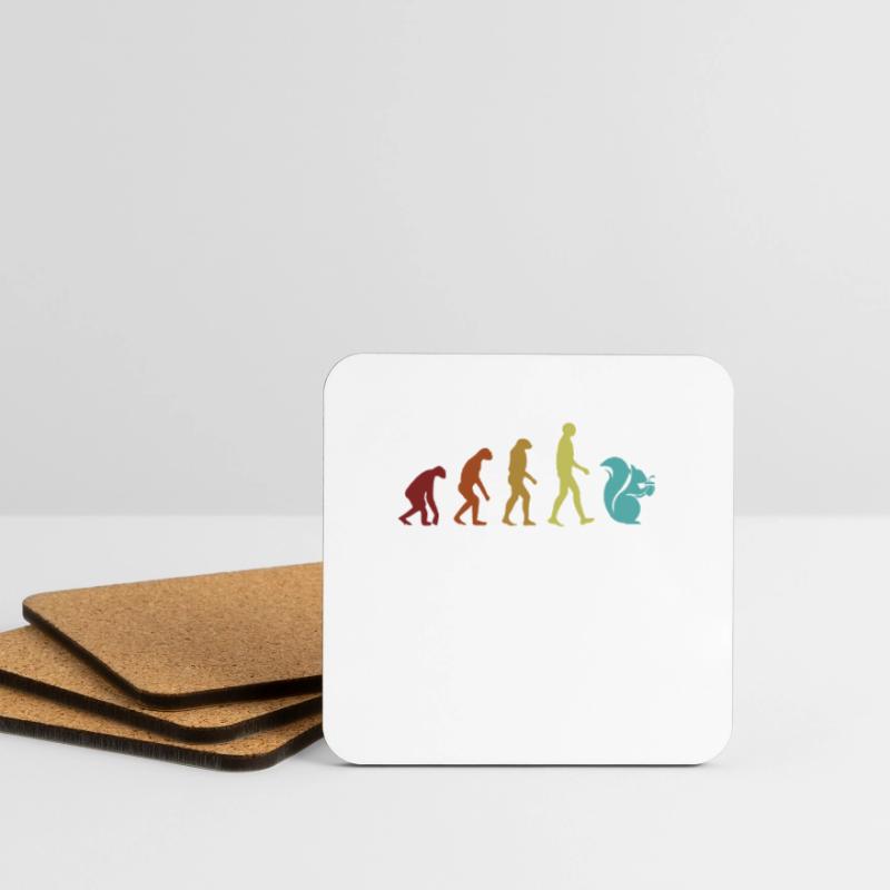 Squirrel Evolution Grauhörnchen Squirrel Untersetzer (4er-Set)