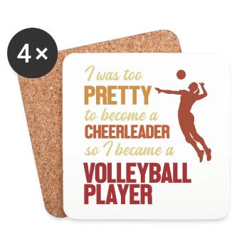 Became a Volleyball Player Team Player Coach - Coasters (set of 4) - white - Front