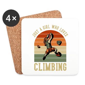 Just a Girl who Loves Climbing Escalade sur bloc - Dessous de verre (lot de 4) - blanc - Devant