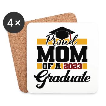Fière maman d’un diplôme d’études supérieures 2023 pour les femmes - Dessous de verre (lot de 4) - blanc - Devant