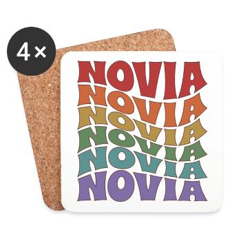 Novia Girlfriend Engagement Bridal Shower Wedding - Coasters (set of 4) - white - Front