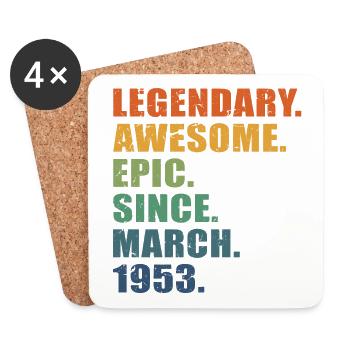 70e anniversaire, mars 1953, 70e anniversaire - Dessous de verre (lot de 4) - blanc - Devant