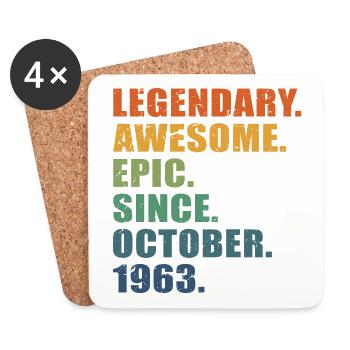 60e anniversaire, octobre 1963, 60e anniversaire - Dessous de verre (lot de 4) - blanc - Devant