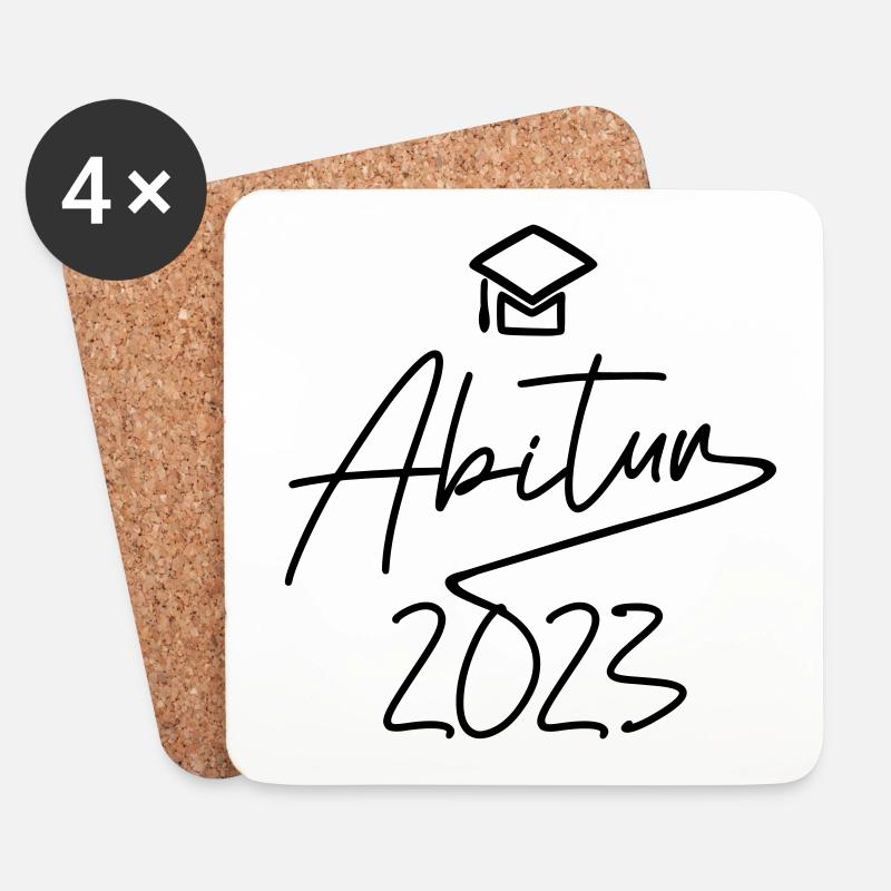 Abitur 2023 - Untersetzer (4er-Set) - Weiß