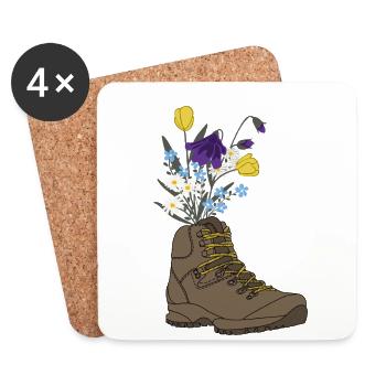 Trekking Bergwandern Randonnée Wanderer Wandern - Dessous de verre (lot de 4) - blanc - Devant