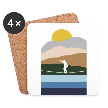 Balancing Indoor Slackers Slackerliner Slackline - Coasters (set of 4) - white - Front