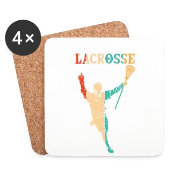 Retro Polocrosse Intercrosse Lax Spieler Trainer - Untersetzer (4er-Set) - Weiß - Vorne