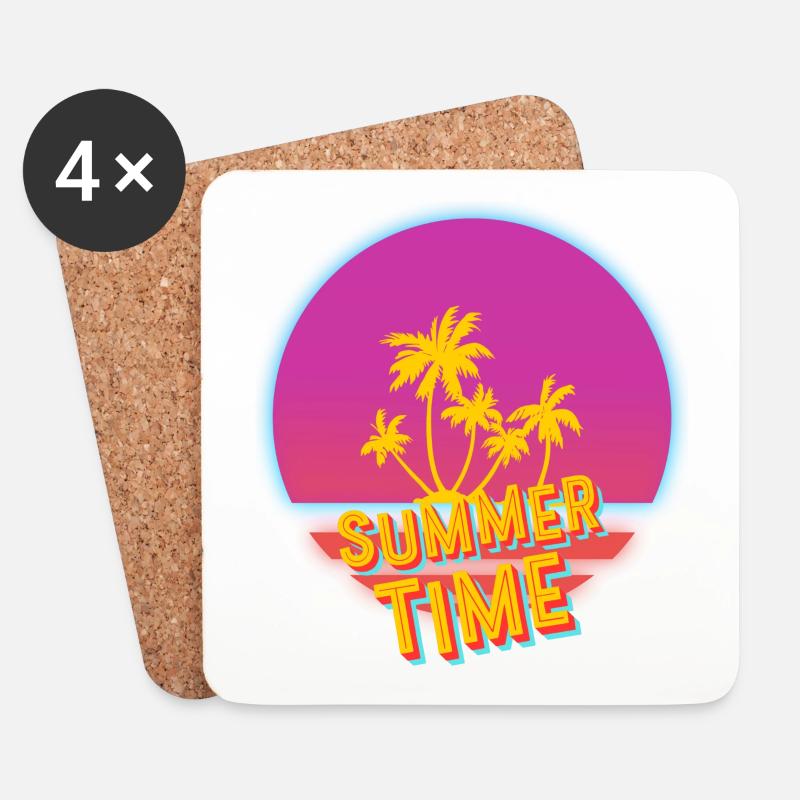 Enter Summer Time - Untersetzer (4er-Set) - Weiß
