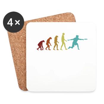 Disc Golf Evolution Korb Scheibe Disc Golfer - Untersetzer (4er-Set) - Weiß - Vorne