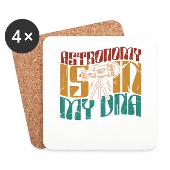 L’astronomie est dans mon ADN Cosmologiste du ciel étoilé - Dessous de verre (lot de 4) - blanc - Devant