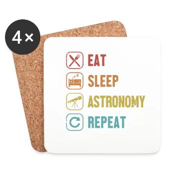 Eat Sleep Astronomy Repeat Astronomiefotograf - Untersetzer (4er-Set) - Weiß - Vorne