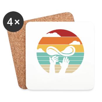 Retro Pizza Pizza Tray Pizza Oven Pizza Lover - Coasters (set of 4) - white - Front