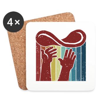 Retro Pizza Tray Pizza Oven Pizza Pizza Lovers - Coasters (set of 4) - white - Front