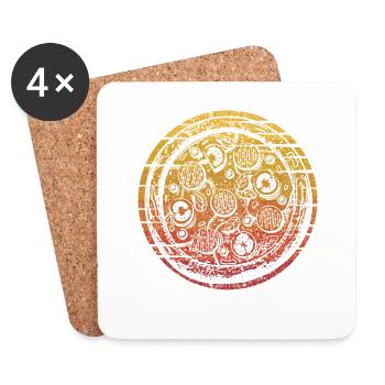 Retro pizza oven pizza pizza tray pizza lover - Coasters (set of 4) - white - Front