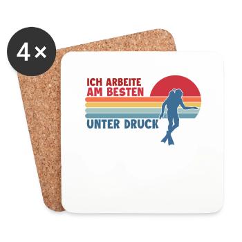 Ich Arbeite Am Besten Unter Druck Taucherflossen - Untersetzer (4er-Set) - Weiß - Vorne
