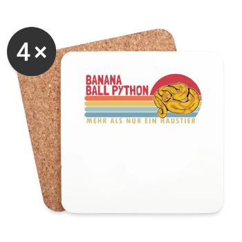 Banana Ball Python more than a pet Banana - Coasters (set of 4) - white - Front