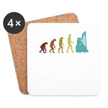 Harpist Evolution Concert Harp Harp Music - Coasters (set of 4) - white - Front