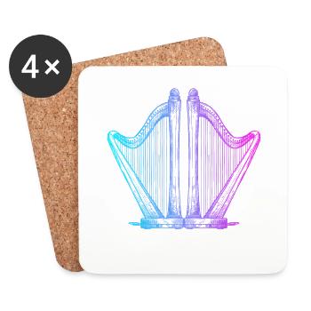 Harp Concert Harp Music Harp Player - Coasters (set of 4) - white - Front