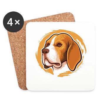 Wauwau Rüde Vierbeiner Hundebesitzer Beagle Hund - Untersetzer (4er-Set) - Weiß - Vorne