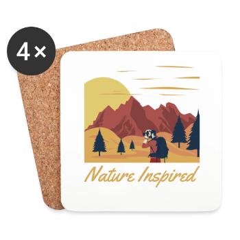 Randonnée inspirée de la nature Randonnée en montagne - Dessous de verre (lot de 4) - blanc - Devant
