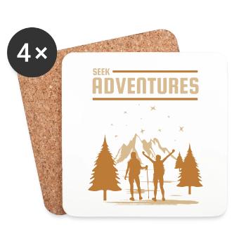 Rechercher des aventures Randonnée Trekking Randonnée en montagne - Dessous de verre (lot de 4) - blanc - Devant