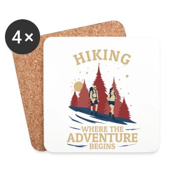 Randonnée là où l’aventure commence Trekking - Dessous de verre (lot de 4) - blanc - Devant