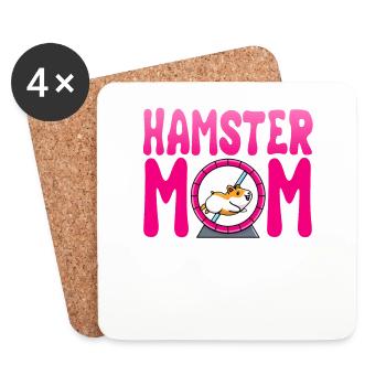 Hamster Mom European Hamster Golden Hamster Dwarf Hamster - Coasters (set of 4) - white - Front